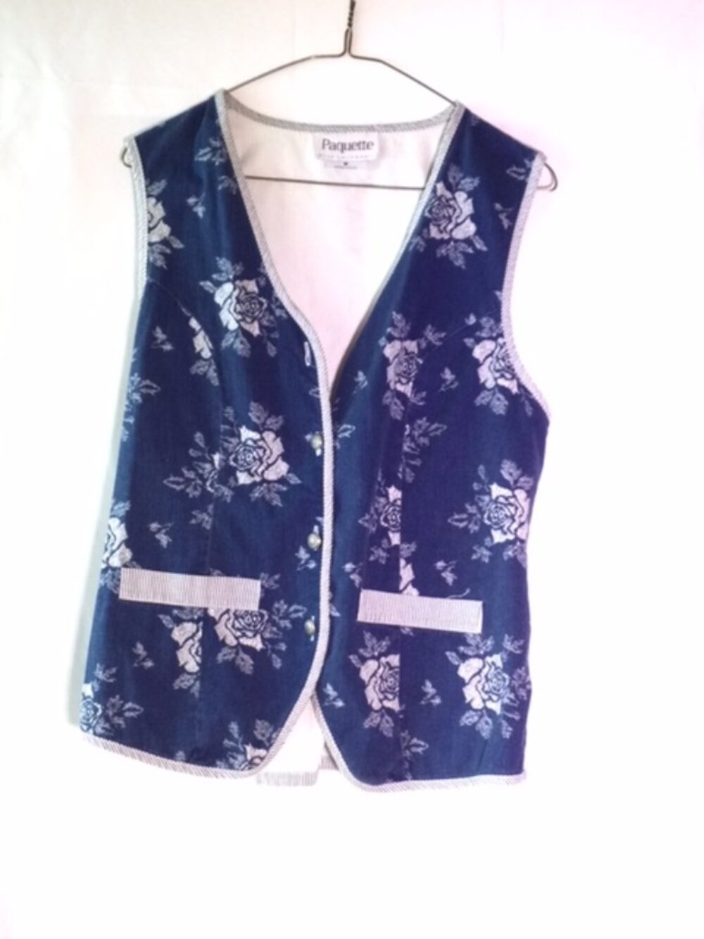 Vintage Floral 100% Cotton Vest Reversible Look Tie Back cottegecore farmhouse